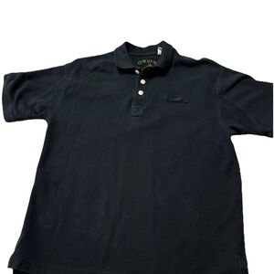 Orvis Polo Men 2XL Black Heavyweight Cotton Short Sleeve